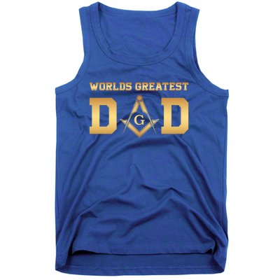 Masonic Worlds Greatest Dad Fathers Day Gift Freemason Gift Tank Top