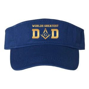 Masonic Worlds Greatest Dad Fathers Day Gift Freemason Gift Valucap Bio-Washed Visor