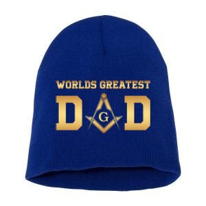 Masonic Worlds Greatest Dad Fathers Day Gift Freemason Gift Short Acrylic Beanie