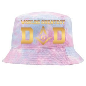 Masonic Worlds Greatest Dad Fathers Day Gift Freemason Gift Tie-Dyed Bucket Hat