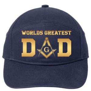 Masonic Worlds Greatest Dad Fathers Day Gift Freemason Gift 7-Panel Snapback Hat