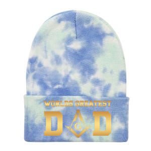 Masonic Worlds Greatest Dad Fathers Day Gift Freemason Gift Tie Dye 12in Knit Beanie