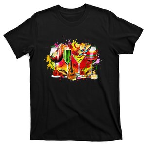 Mexico Wine Glasses Drinking Cinco De Mayo T-Shirt