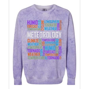 Meteorology Words Gifts Weather Forecast Meteorologist Gift Colorblast Crewneck Sweatshirt