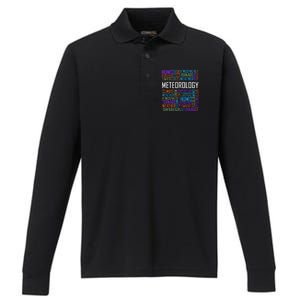 Meteorology Words Gifts Weather Forecast Meteorologist Gift Performance Long Sleeve Polo