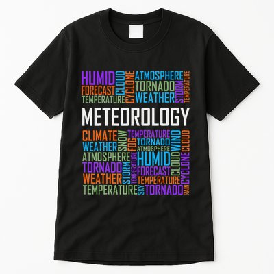 Meteorology Words Gifts Weather Forecast Meteorologist Gift Tall T-Shirt