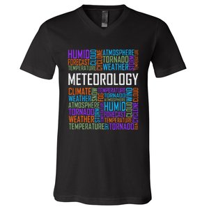 Meteorology Words Gifts Weather Forecast Meteorologist Gift V-Neck T-Shirt