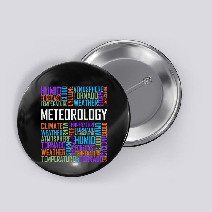 Meteorology Words Gifts Weather Forecast Meteorologist Gift Button