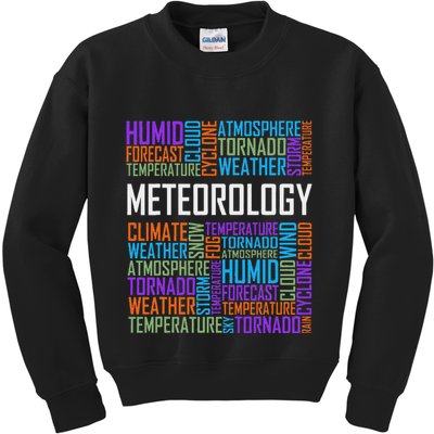 Meteorology Words Gifts Weather Forecast Meteorologist Gift Kids Sweatshirt
