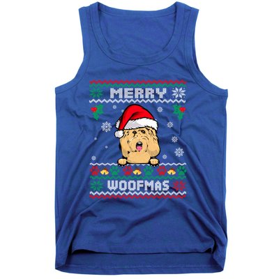 Merry Woofmas Goldendoodle Dog Funny Ugly Christmas Sweater Cool Gift Tank Top