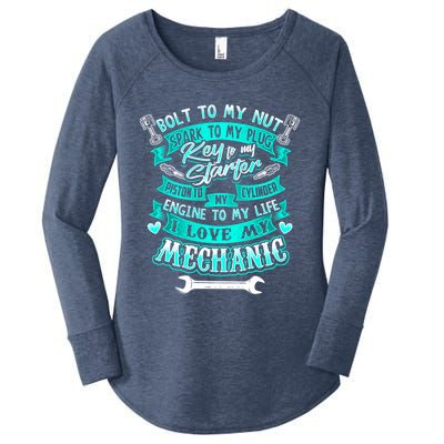 Mechanics Wife Gift Friend Auto Diesel Mechanic Gift Women's Perfect Tri Tunic Long Sleeve Shirt