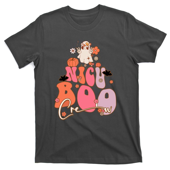 Men Women Groovy Ghost Nicu Boo Crew Halloween Cute Boo Gift T-Shirt