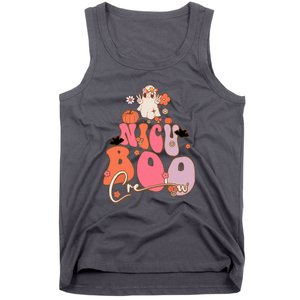 Men Women Groovy Ghost Nicu Boo Crew Halloween Cute Boo Gift Tank Top