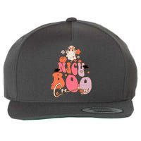 Men Women Groovy Ghost Nicu Boo Crew Halloween Cute Boo Gift Wool Snapback Cap