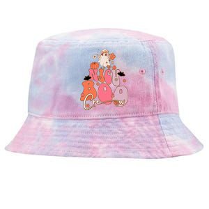 Men Women Groovy Ghost Nicu Boo Crew Halloween Cute Boo Gift Tie-Dyed Bucket Hat