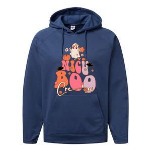 Men Women Groovy Ghost Nicu Boo Crew Halloween Cute Boo Gift Performance Fleece Hoodie