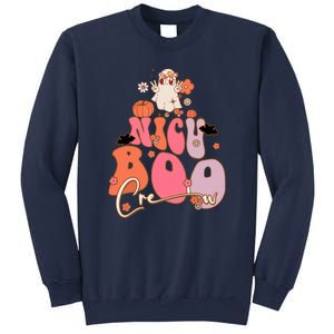 Men Women Groovy Ghost Nicu Boo Crew Halloween Cute Boo Gift Sweatshirt