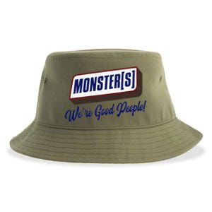 Monsters WeRe Good People! Funny Candy Chocolate Bar Gift Sustainable Bucket Hat