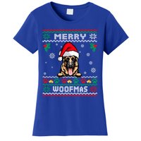 Merry Woofmas Ger Shepherd Dog Christmas Funny Ugly Xmas Funny Gift Women's T-Shirt