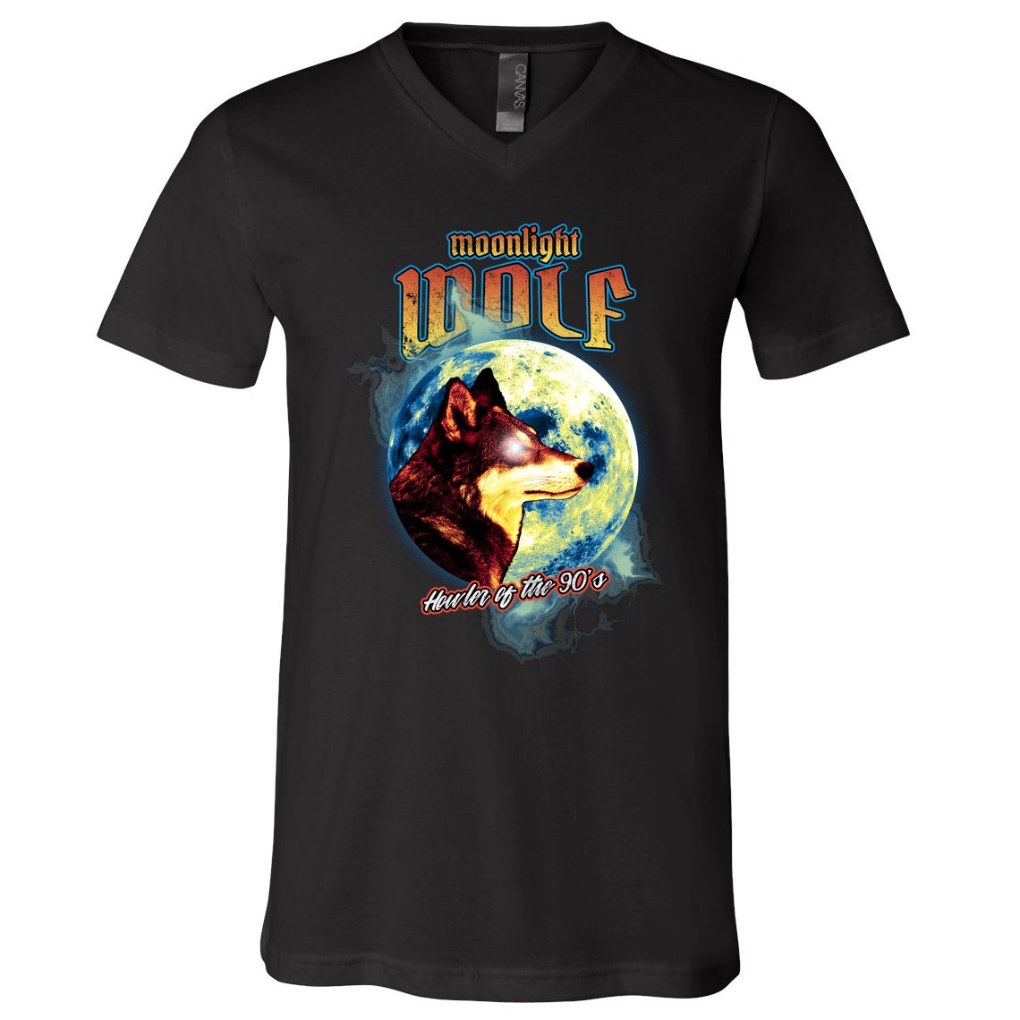 Moonlight Wolf Howler Of The 90s V-Neck T-Shirt