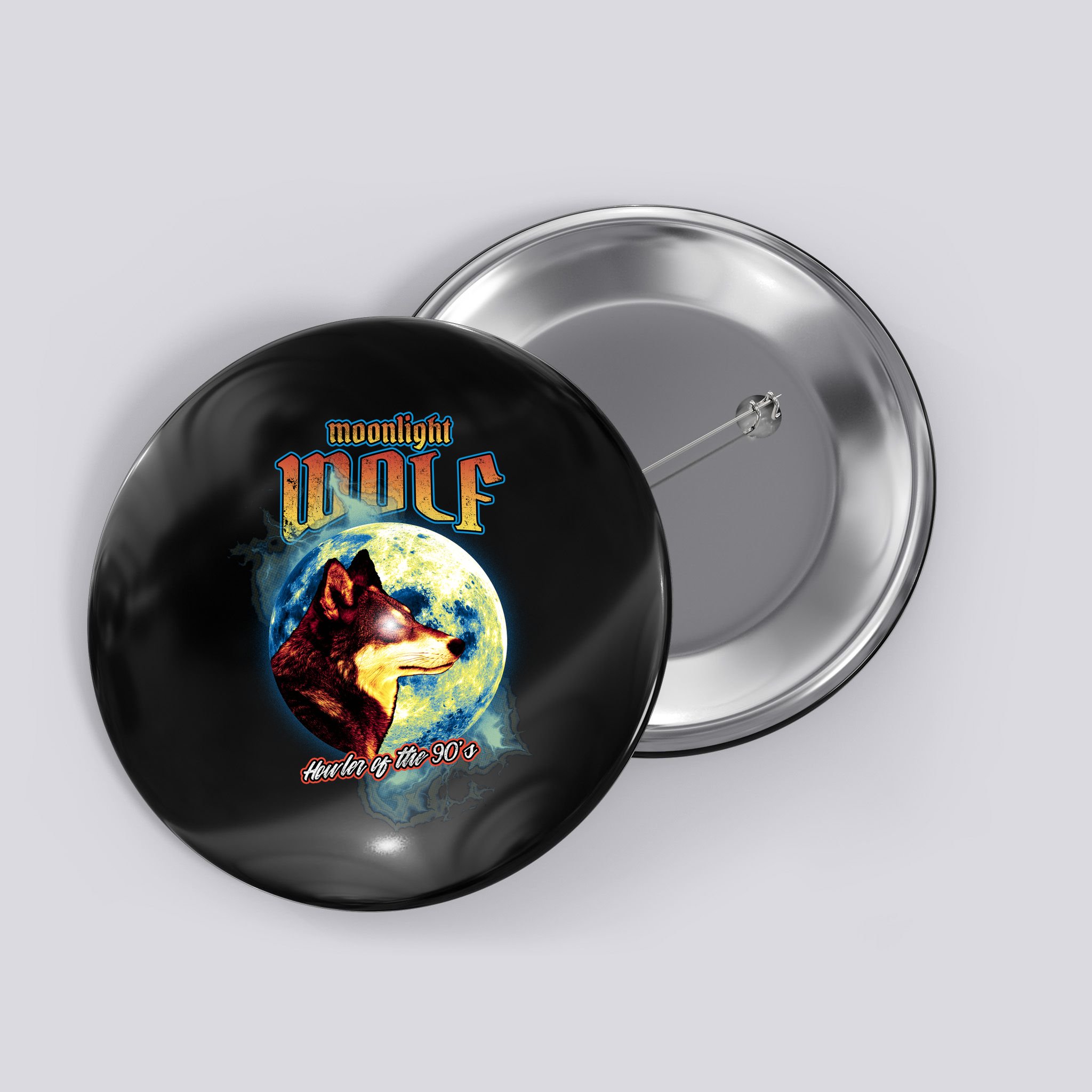 Moonlight Wolf Howler Of The 90s Button