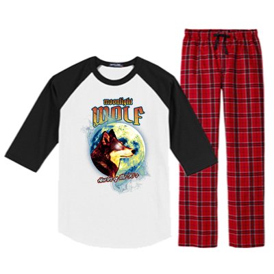 Moonlight Wolf Howler Of The 90s Raglan Sleeve Pajama Set