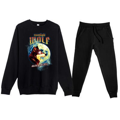 Moonlight Wolf Howler Of The 90s Premium Crewneck Sweatsuit Set