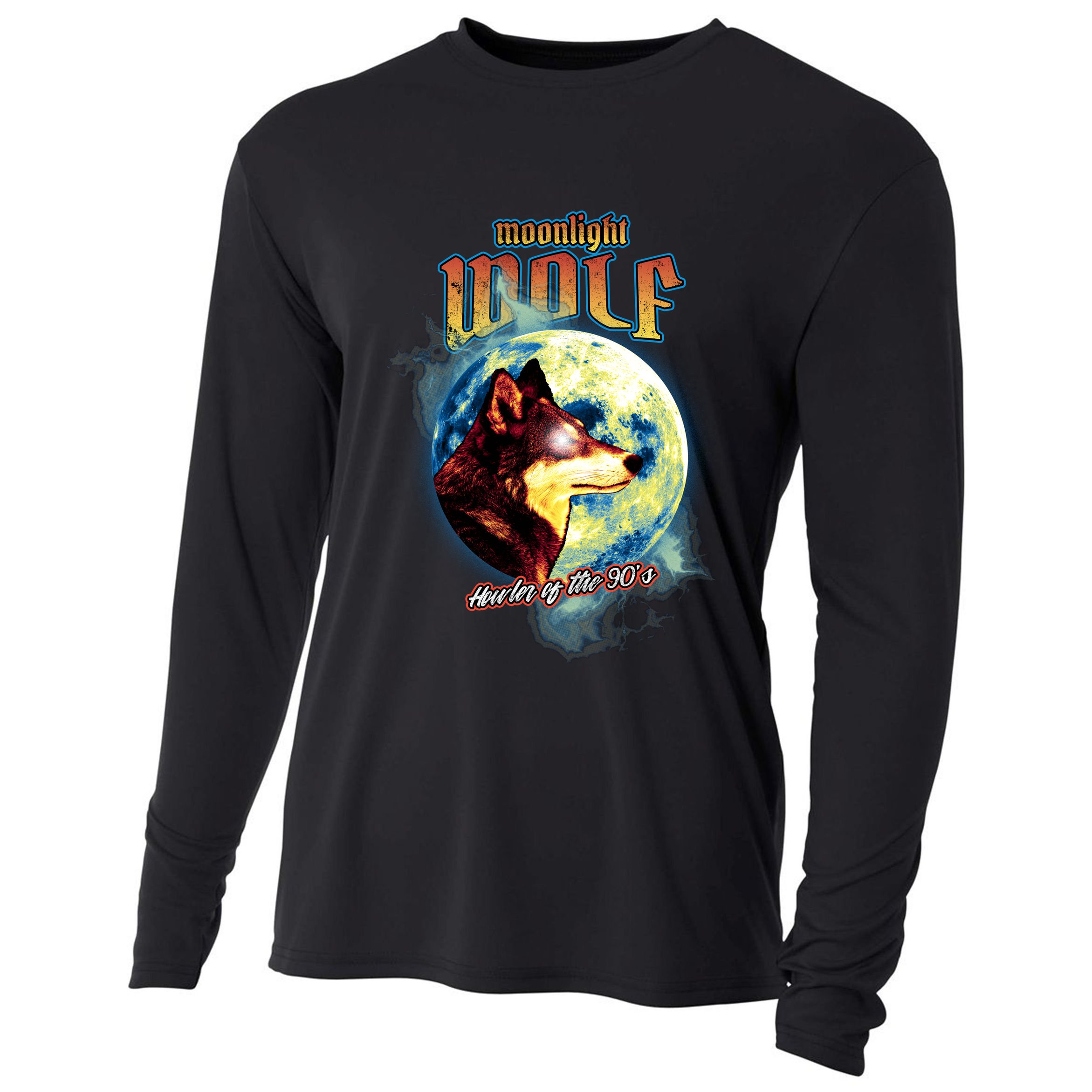 Moonlight Wolf Howler Of The 90s Cooling Performance Long Sleeve Crew
