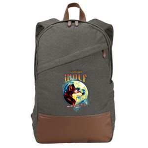 Moonlight Wolf Howler Of The 90s Cotton Canvas Backpack