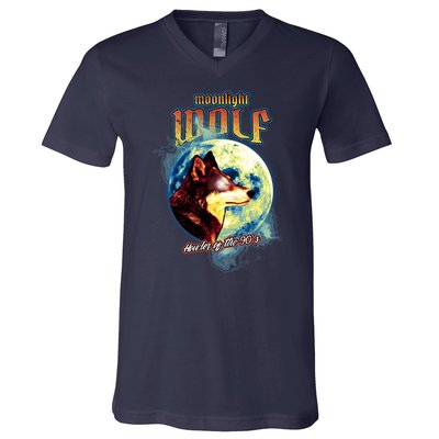 Moonlight Wolf Howler Of The 90s V-Neck T-Shirt