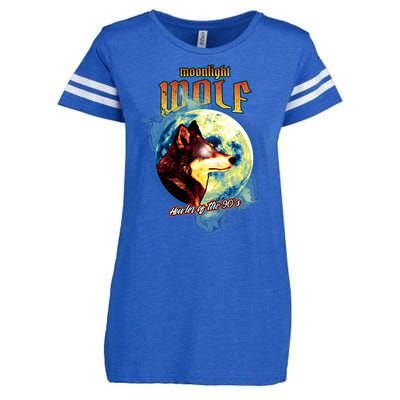 Moonlight Wolf Howler Of The 90s Enza Ladies Jersey Football T-Shirt