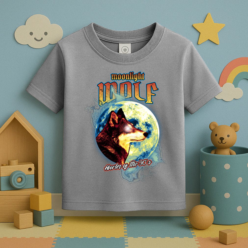 Moonlight Wolf Howler Of The 90s Toddler T-Shirt