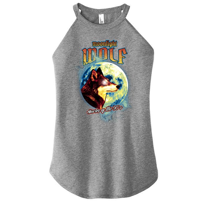 Moonlight Wolf Howler Of The 90s Women’s Perfect Tri Rocker Tank