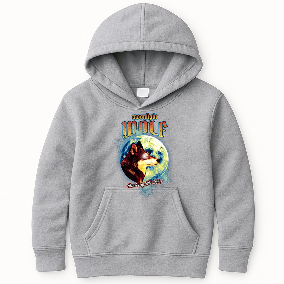 Moonlight Wolf Howler Of The 90s Kids Hoodie