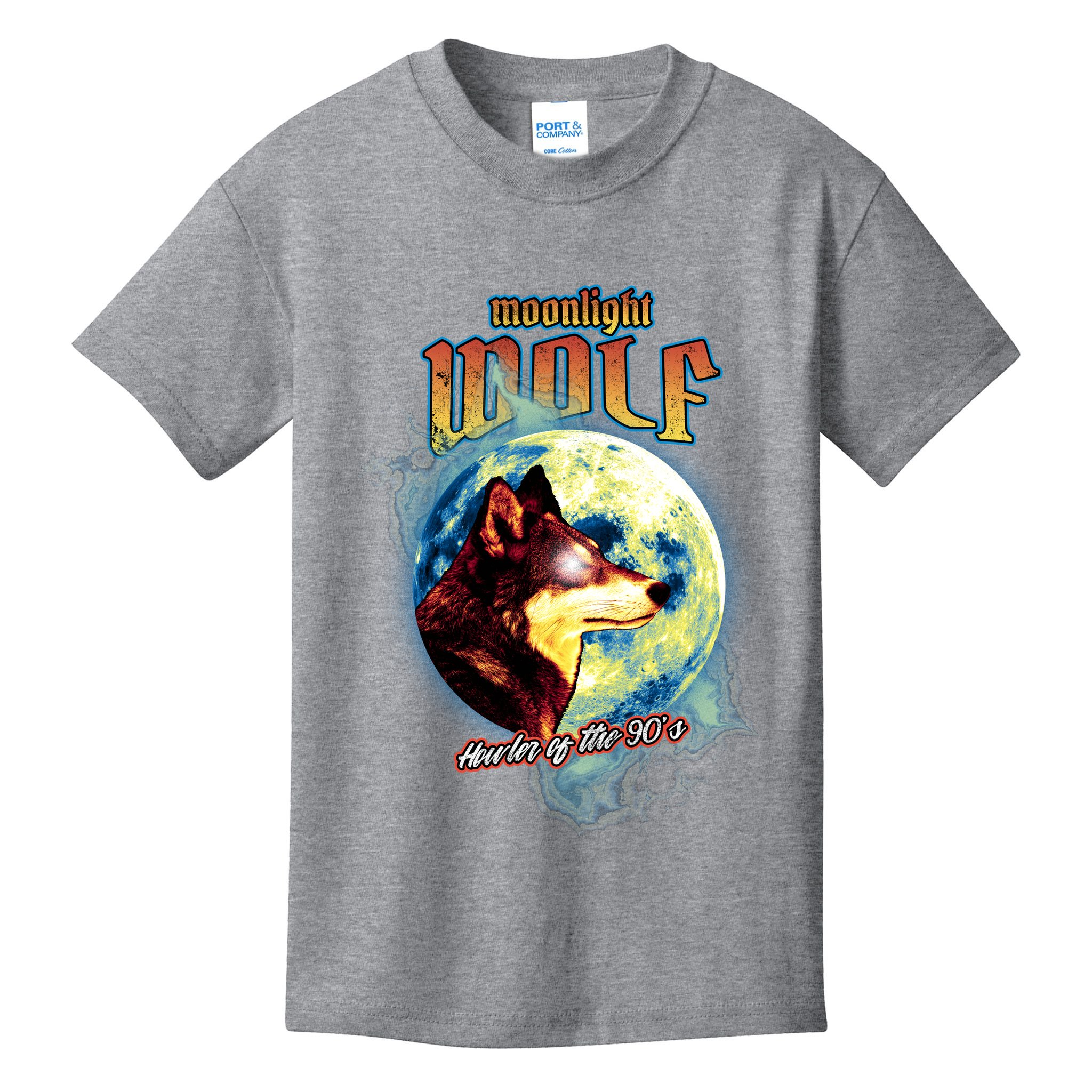Moonlight Wolf Howler Of The 90s Kids T-Shirt