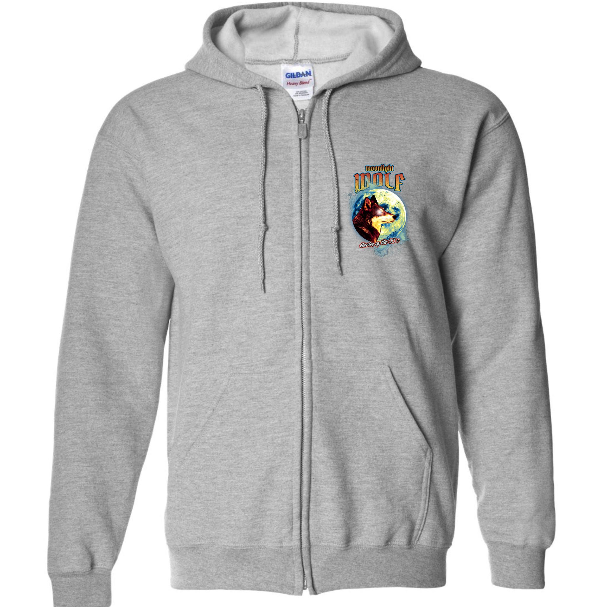 Moonlight Wolf Howler Of The 90s Full Zip Hoodie