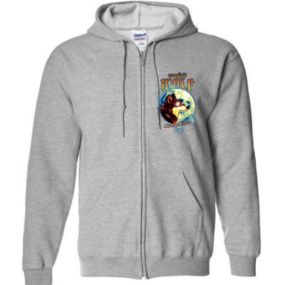 Moonlight Wolf Howler Of The 90s Full Zip Hoodie