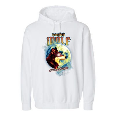 Moonlight Wolf Howler Of The 90s Garment-Dyed Fleece Hoodie