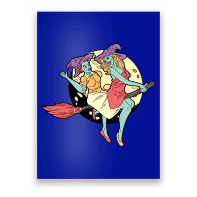 Moon Witches Halloween Fan Cool Gift Poster