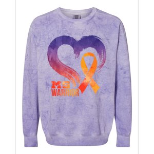 Ms Warrior Heart Multiple Sclerosis Awareness Month Gift Colorblast Crewneck Sweatshirt