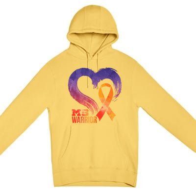 Ms Warrior Heart Multiple Sclerosis Awareness Month Gift Premium Pullover Hoodie