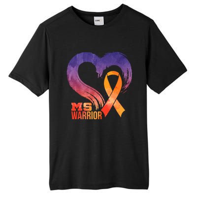 Ms Warrior Heart Multiple Sclerosis Awareness Month Gift Tall Fusion ChromaSoft Performance T-Shirt