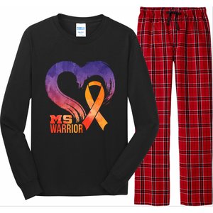 Ms Warrior Heart Multiple Sclerosis Awareness Month Gift Long Sleeve Pajama Set