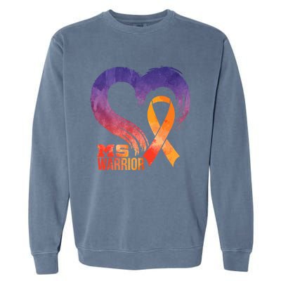 Ms Warrior Heart Multiple Sclerosis Awareness Month Gift Garment-Dyed Sweatshirt