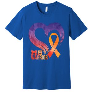 Ms Warrior Heart Multiple Sclerosis Awareness Month Gift Premium T-Shirt