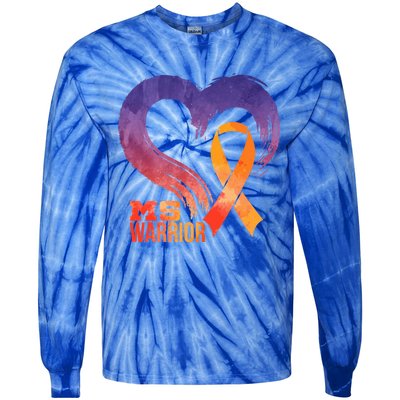 Ms Warrior Heart Multiple Sclerosis Awareness Month Gift Tie-Dye Long Sleeve Shirt