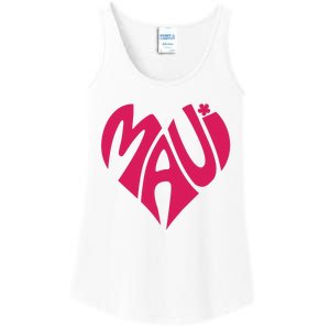 Maui Word Heart Shape Maui Hawaii Strong Maui Wildfire Lahaina Survivor Ladies Essential Tank