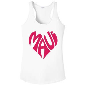 Maui Word Heart Shape Maui Hawaii Strong Maui Wildfire Lahaina Survivor Ladies PosiCharge Competitor Racerback Tank