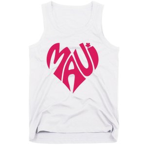 Maui Word Heart Shape Maui Hawaii Strong Maui Wildfire Lahaina Survivor Tank Top