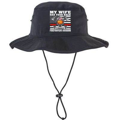 My Wife Has Your Back Proud Firefighter Husband Spouse Gift Cute Gift Bucket Hat